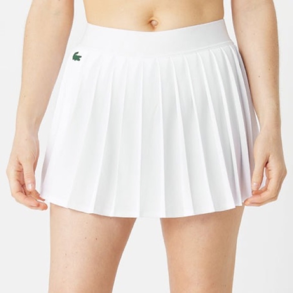 Like New Lacoste White Pleated Tennis Skirt Sz 6